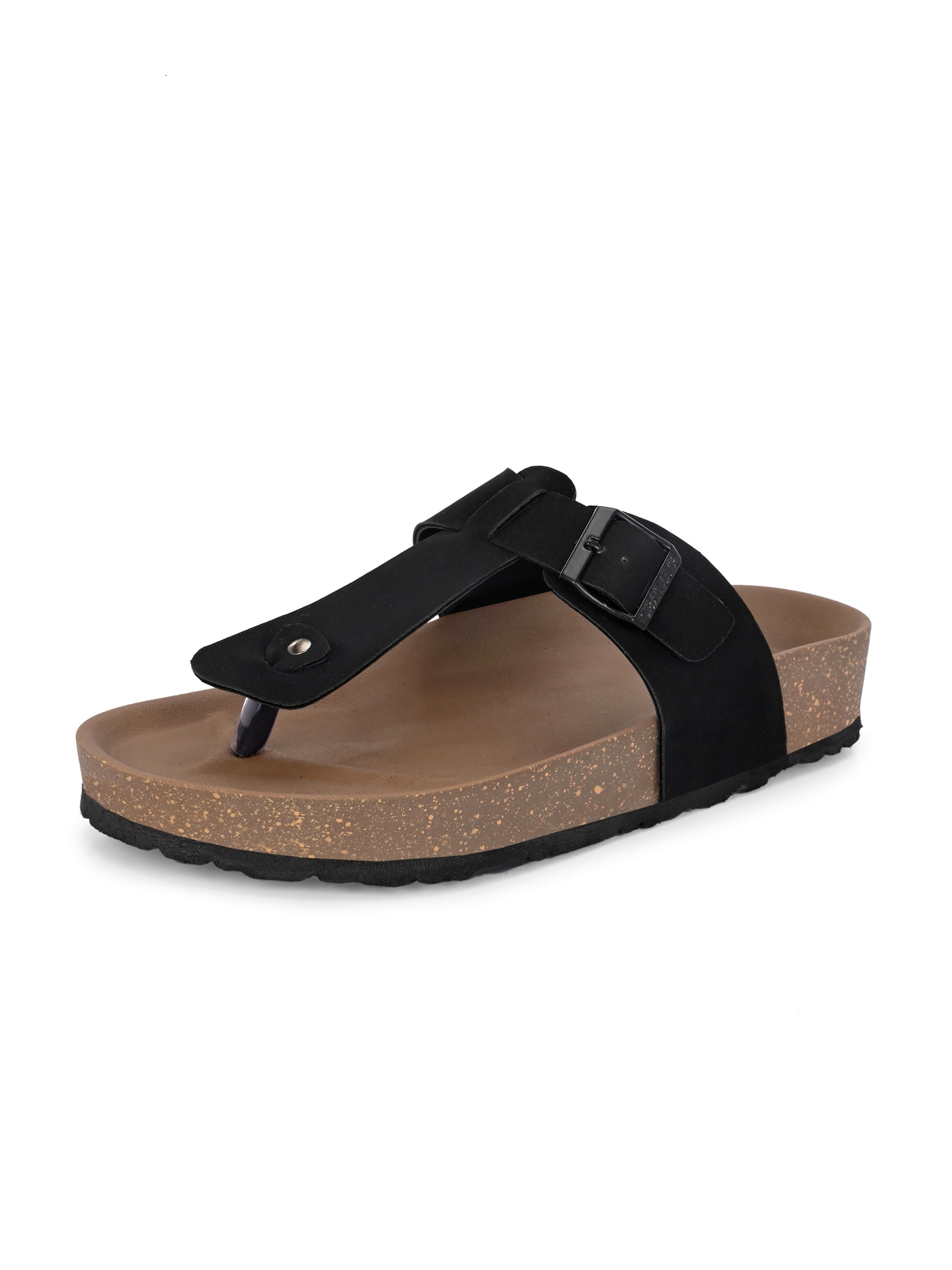 Black Men's casual slip-on closure sandal