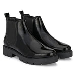 Matte Black Block Heel Boots