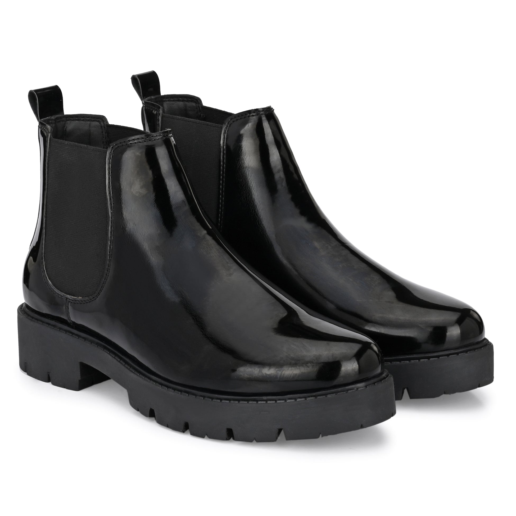 Matte Black Block Heel Boots