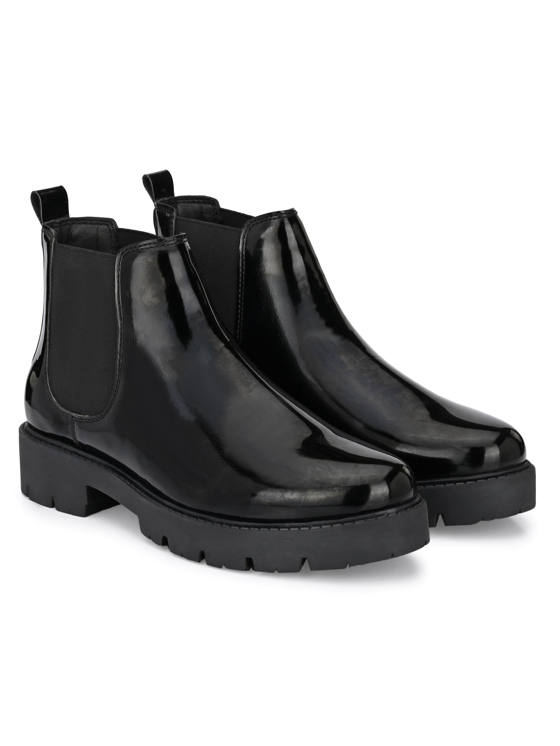 Matte Black Block Heel Boots