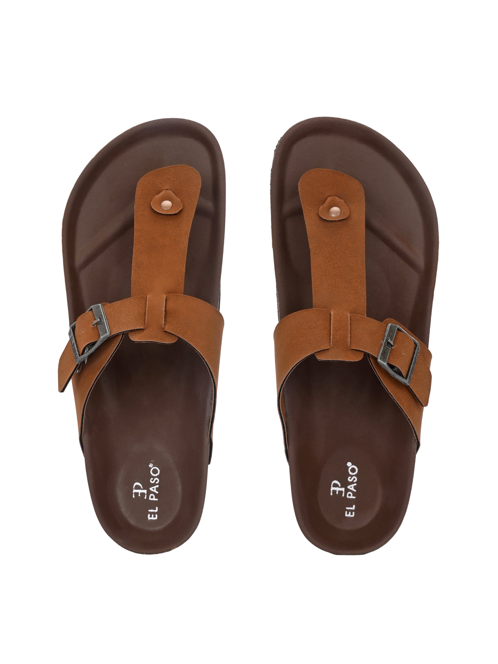 Tan Men's casual slip-on closure sandal