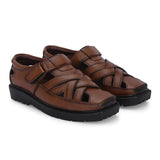 Men Shoe-Style Faux Leather Casual Slip On Sandals