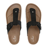 Black Men's casual slip-on closure sandal