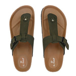 Olive Men's casual slip-on closure sandal