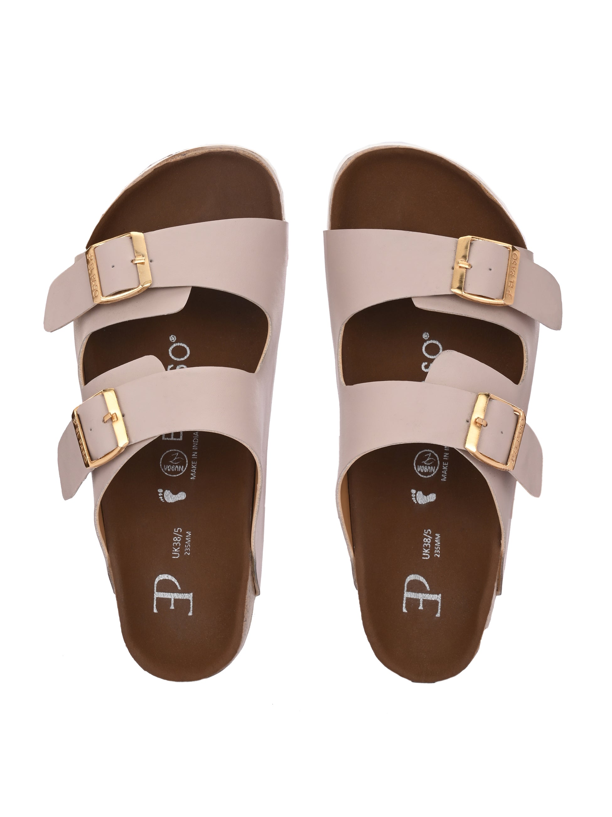 Light Pink Women's casual flat heel buckle strap sandal