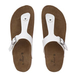 White Men's casual slip-on footbed sandal