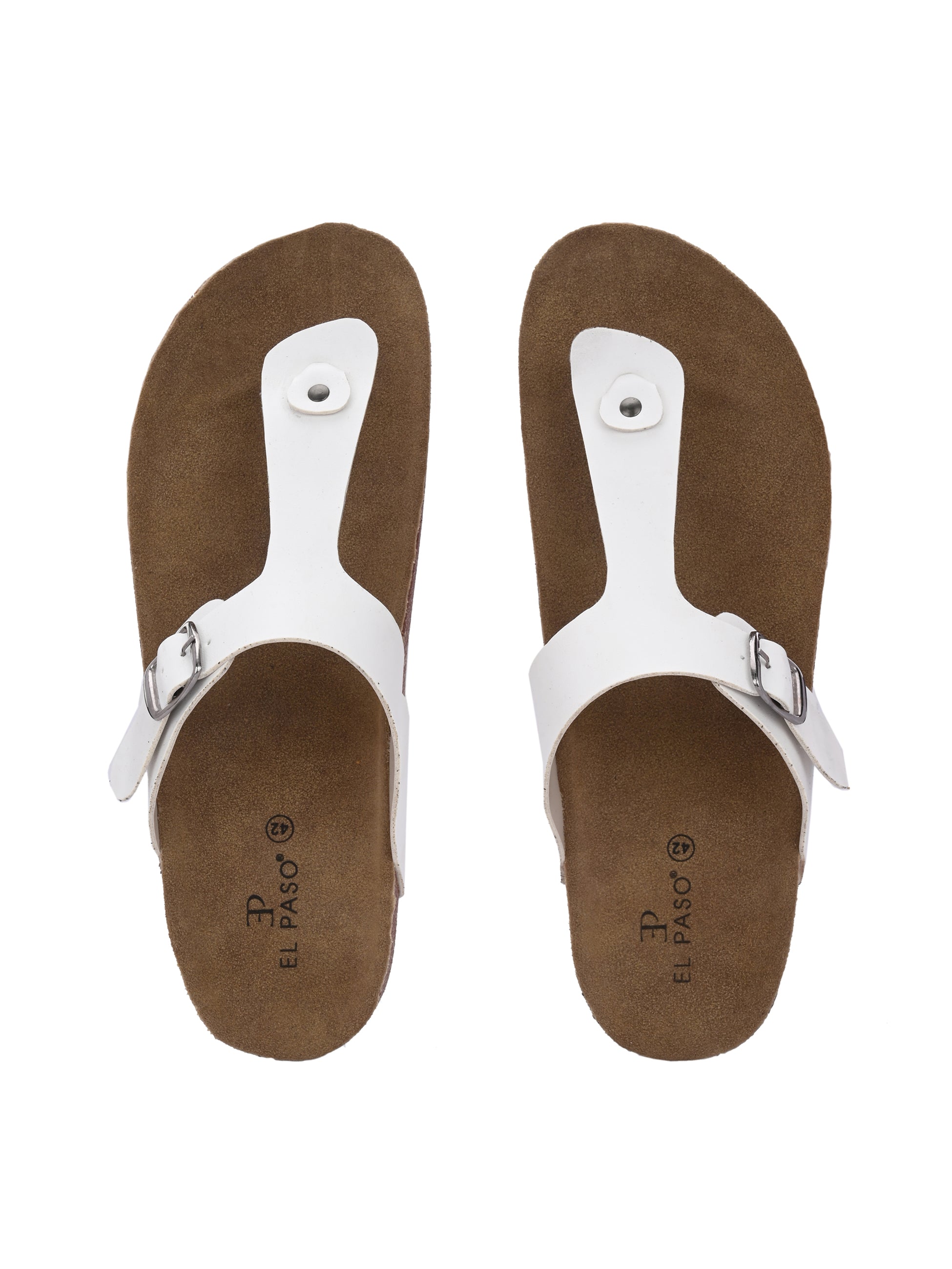 White Men's casual slip-on footbed sandal