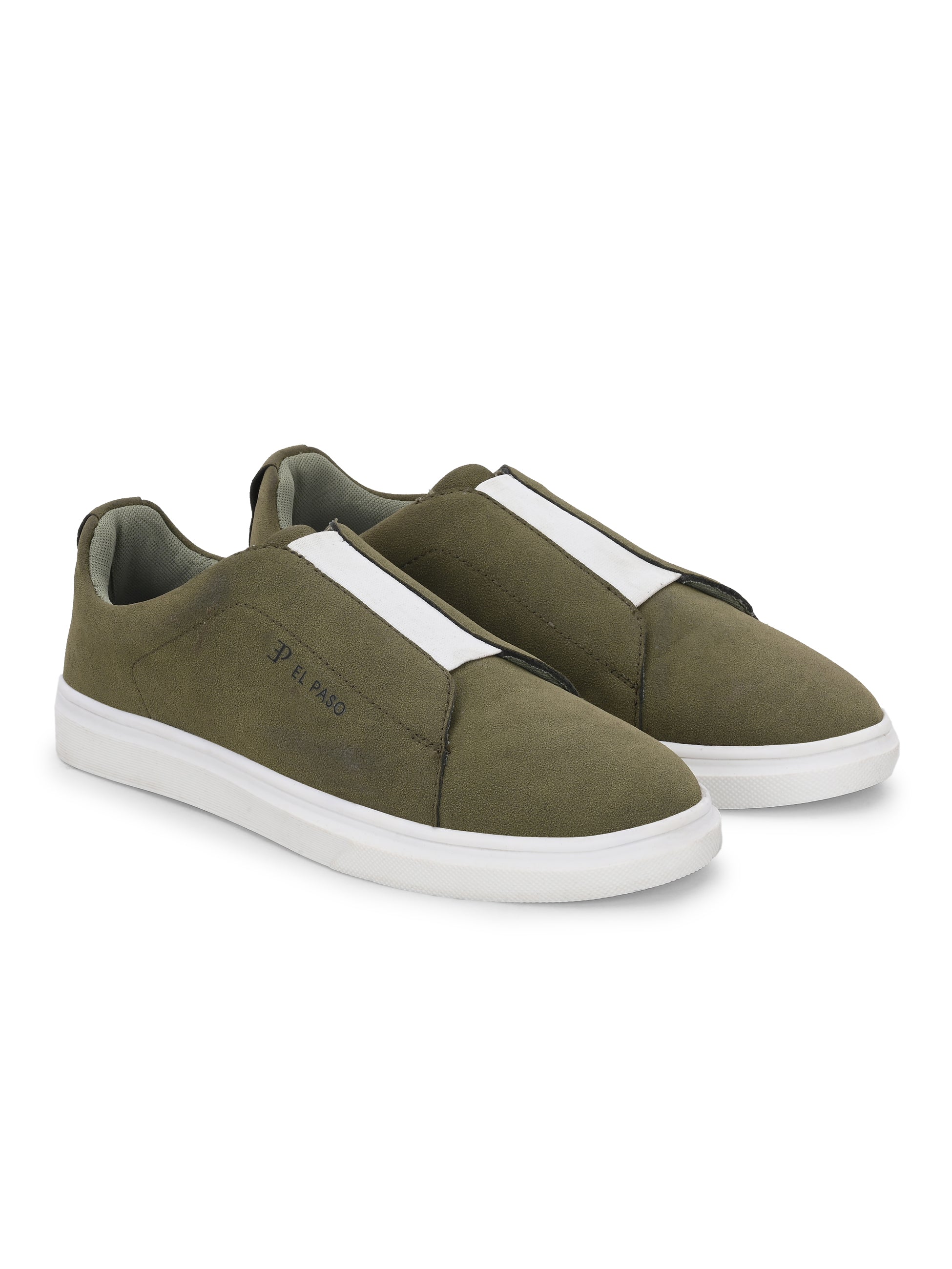 Olive colour Men's casual slip-on sneakers