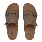 Men's casual sandals with slip-on style and buckle strap