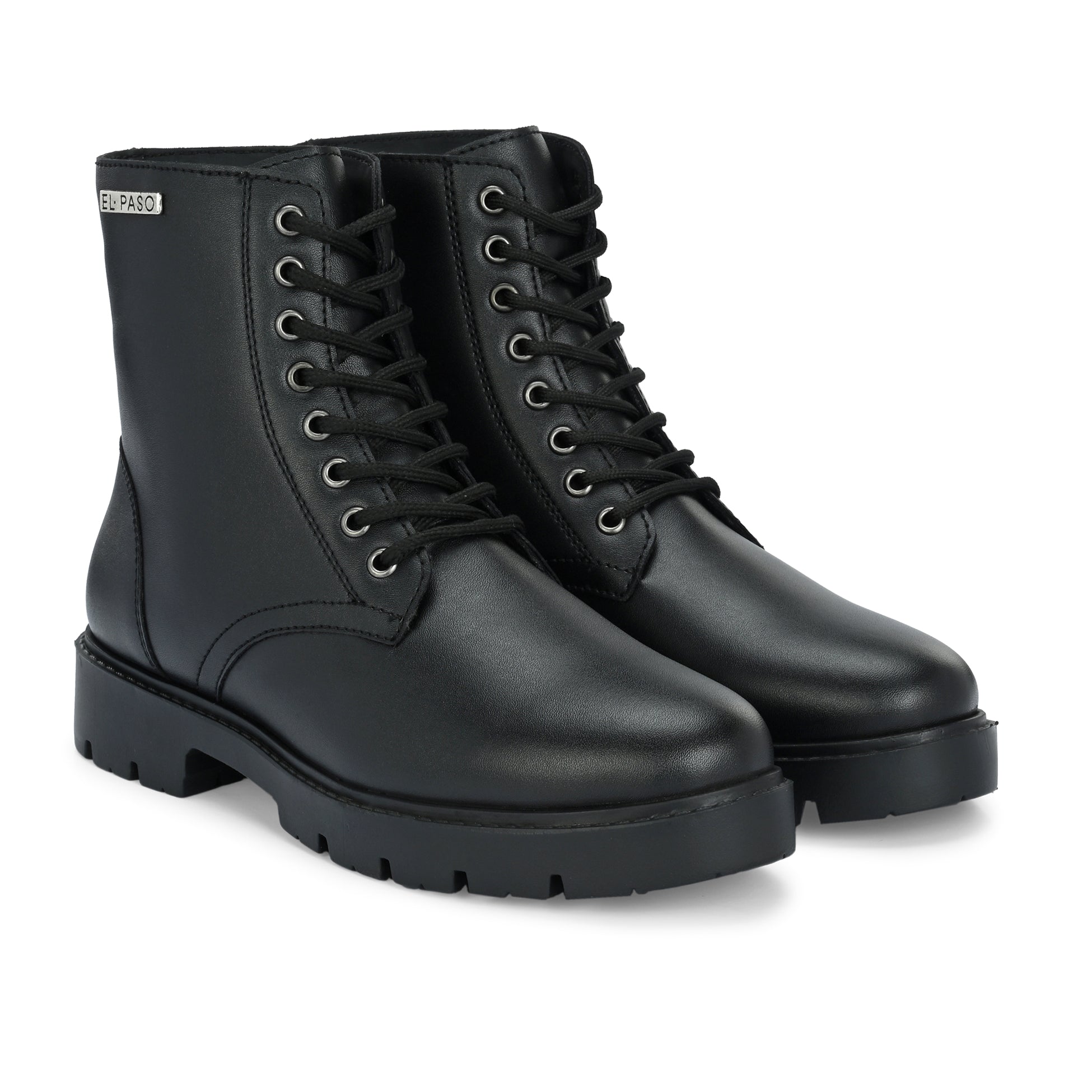 Brown Lace-Up Block Heel Boots