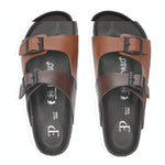 Elegant Sandstone Leather Slip-On Sandal - El Paso Fashion