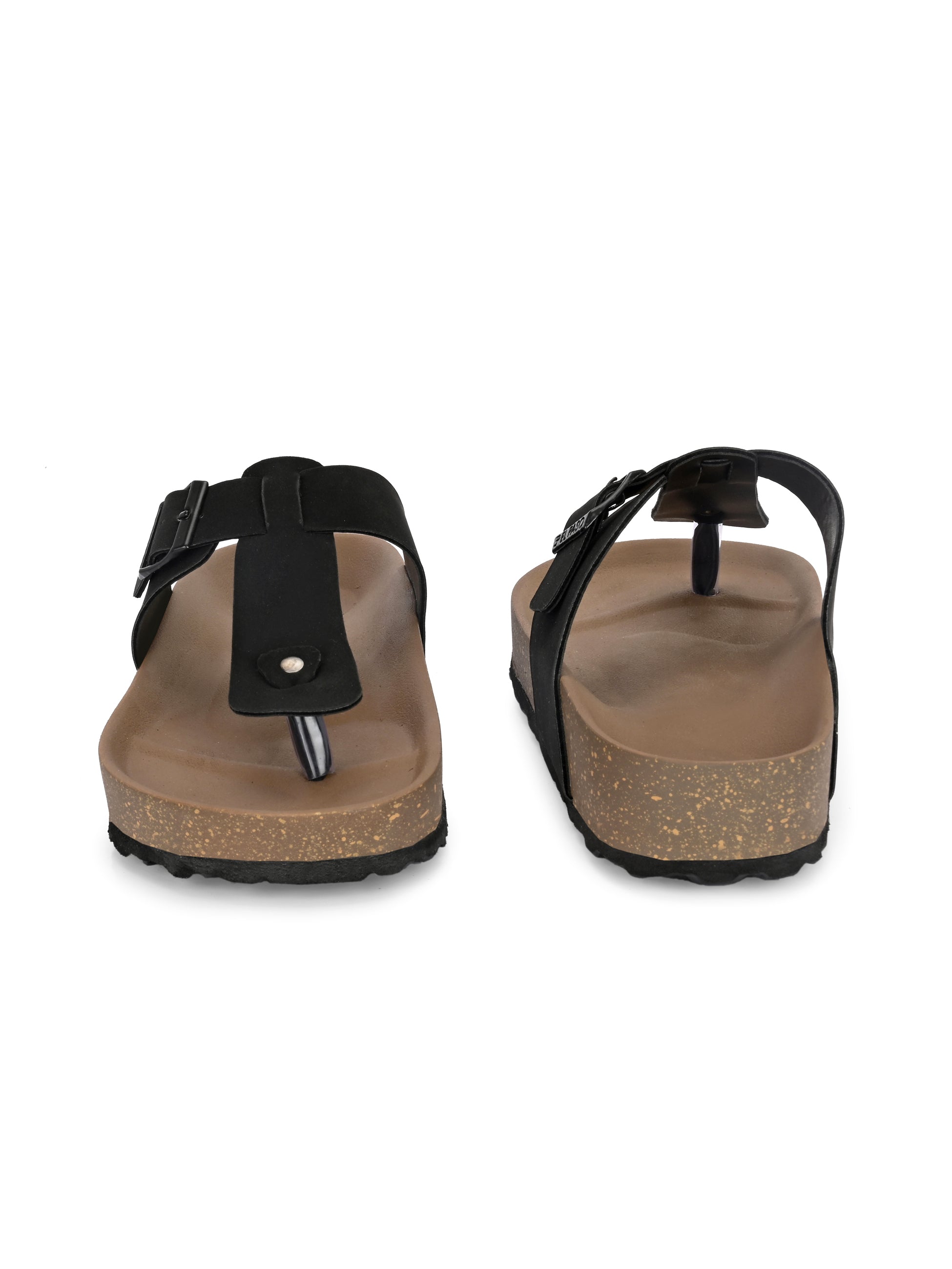 Black Men's casual slip-on closure sandal