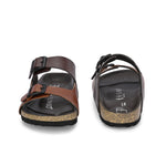 Elegant Sandstone Leather Slip-On Sandal - El Paso Fashion