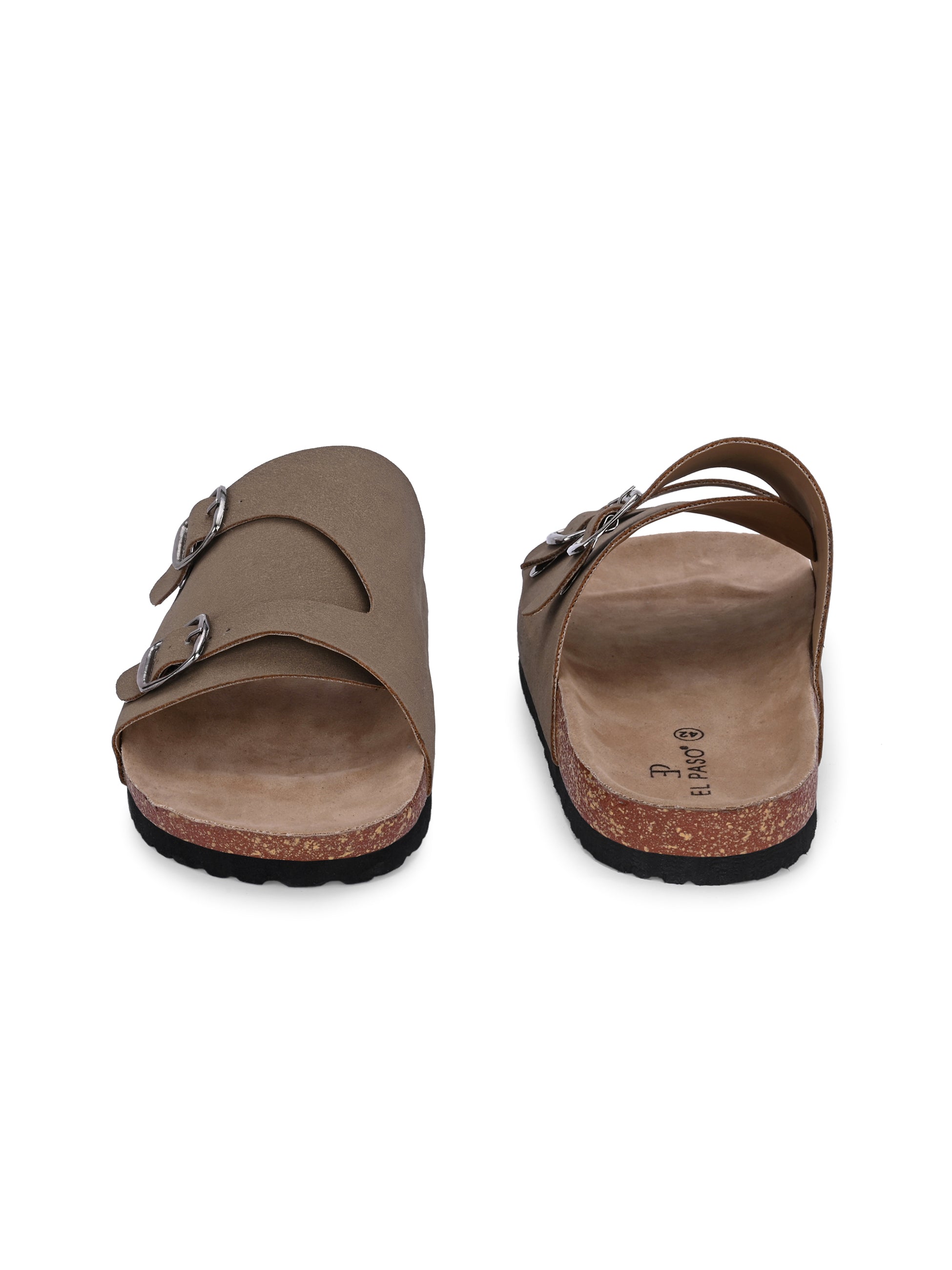 Men's casual sandals with slip-on style and buckle strap