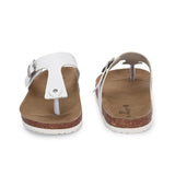 White Men's casual slip-on footbed sandal