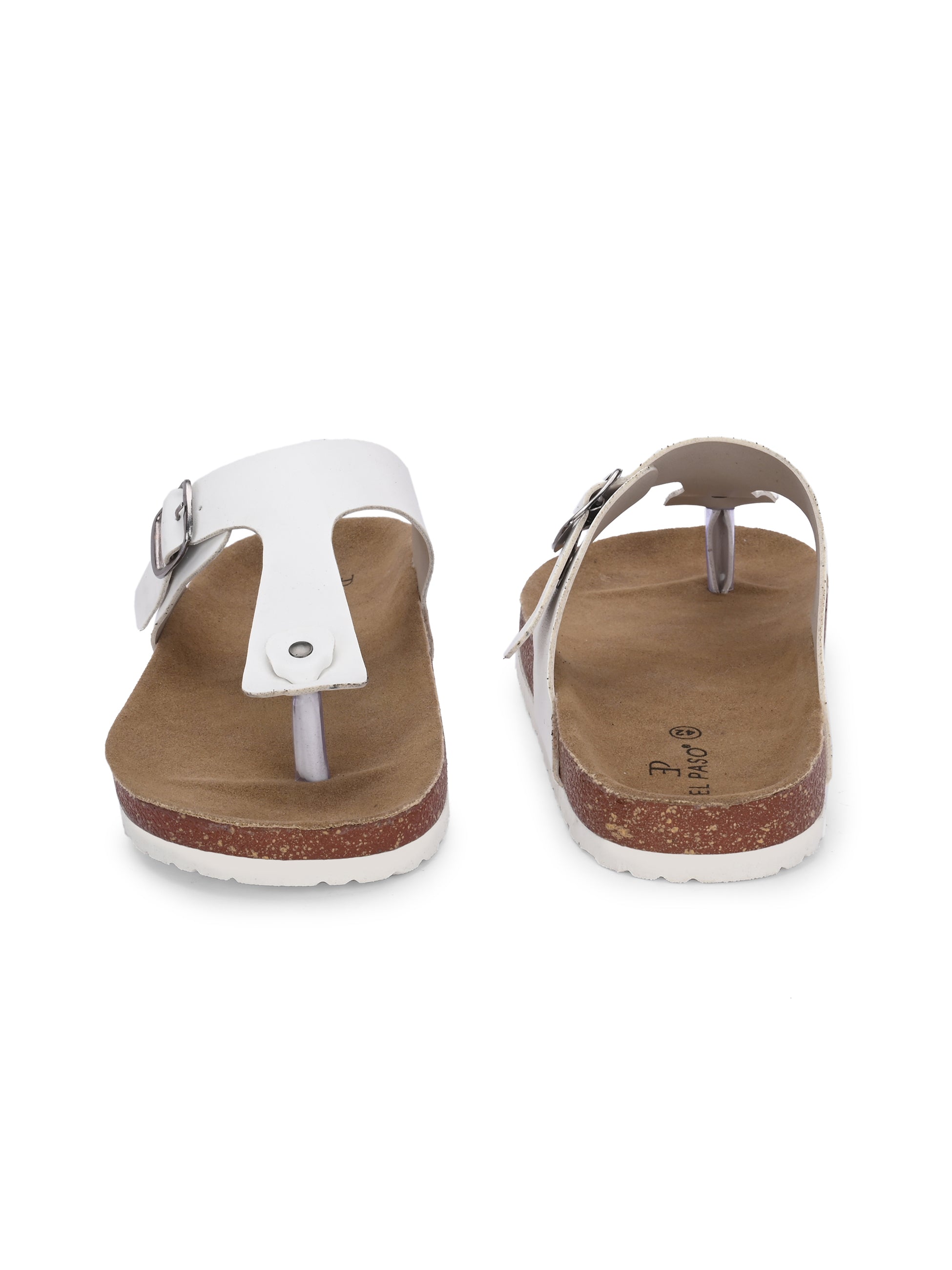 White Men's casual slip-on footbed sandal