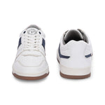 White & Blue Men's casual lace-up sneakers with white laces.