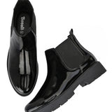 Matte Black Block Heel Boots