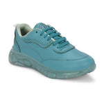 Casual Blue Lace Up Sneaker for Women with Non-Slip Sole