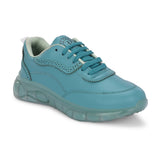 Casual Blue Lace Up Sneaker for Women with Non-Slip Sole