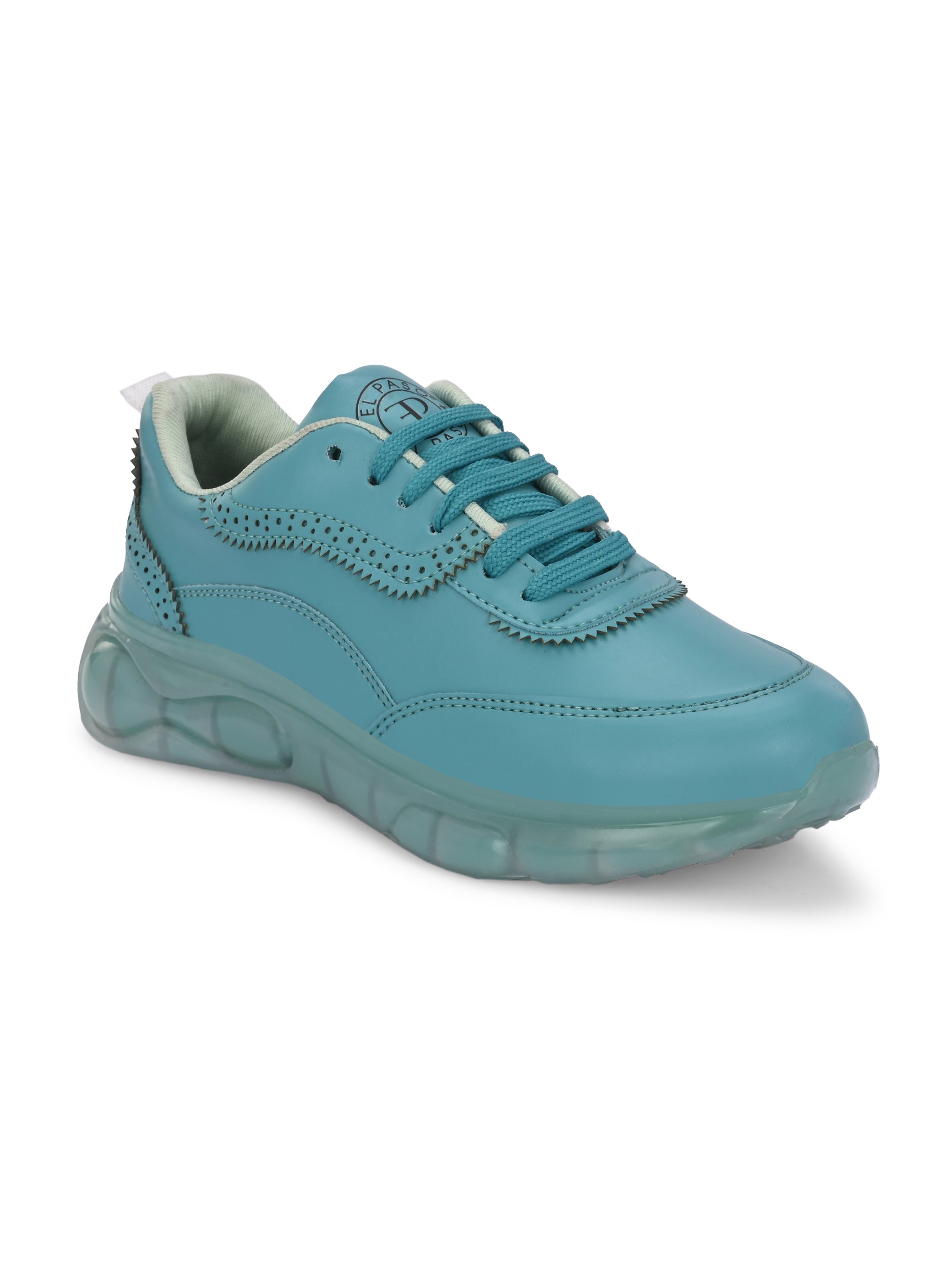 Casual Blue Lace Up Sneaker for Women with Non-Slip Sole