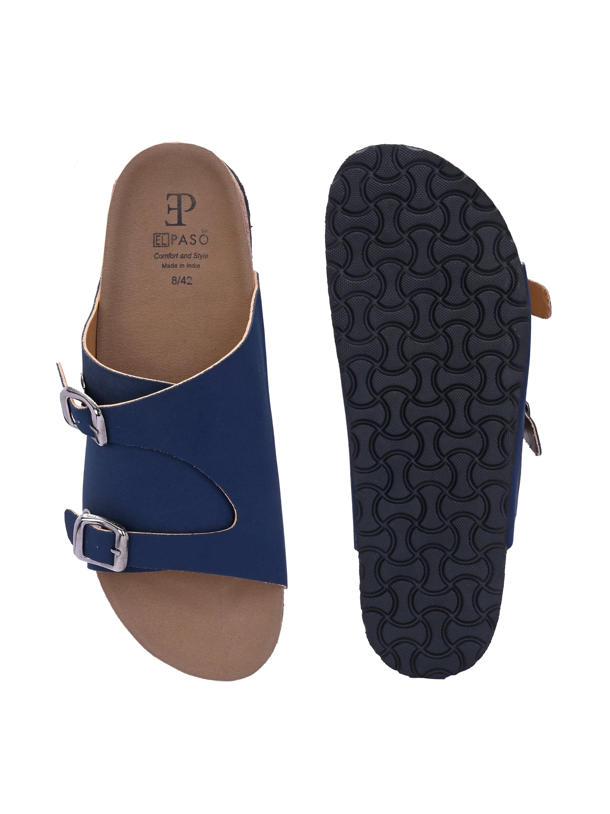 Men's casual sandals with slip-on style and buckle strap