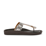 El Paso Women Woven Design T-Strap Flats