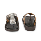 El Paso Women Woven Design T-Strap Flats