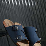 Men's casual sandals with slip-on style and buckle strap