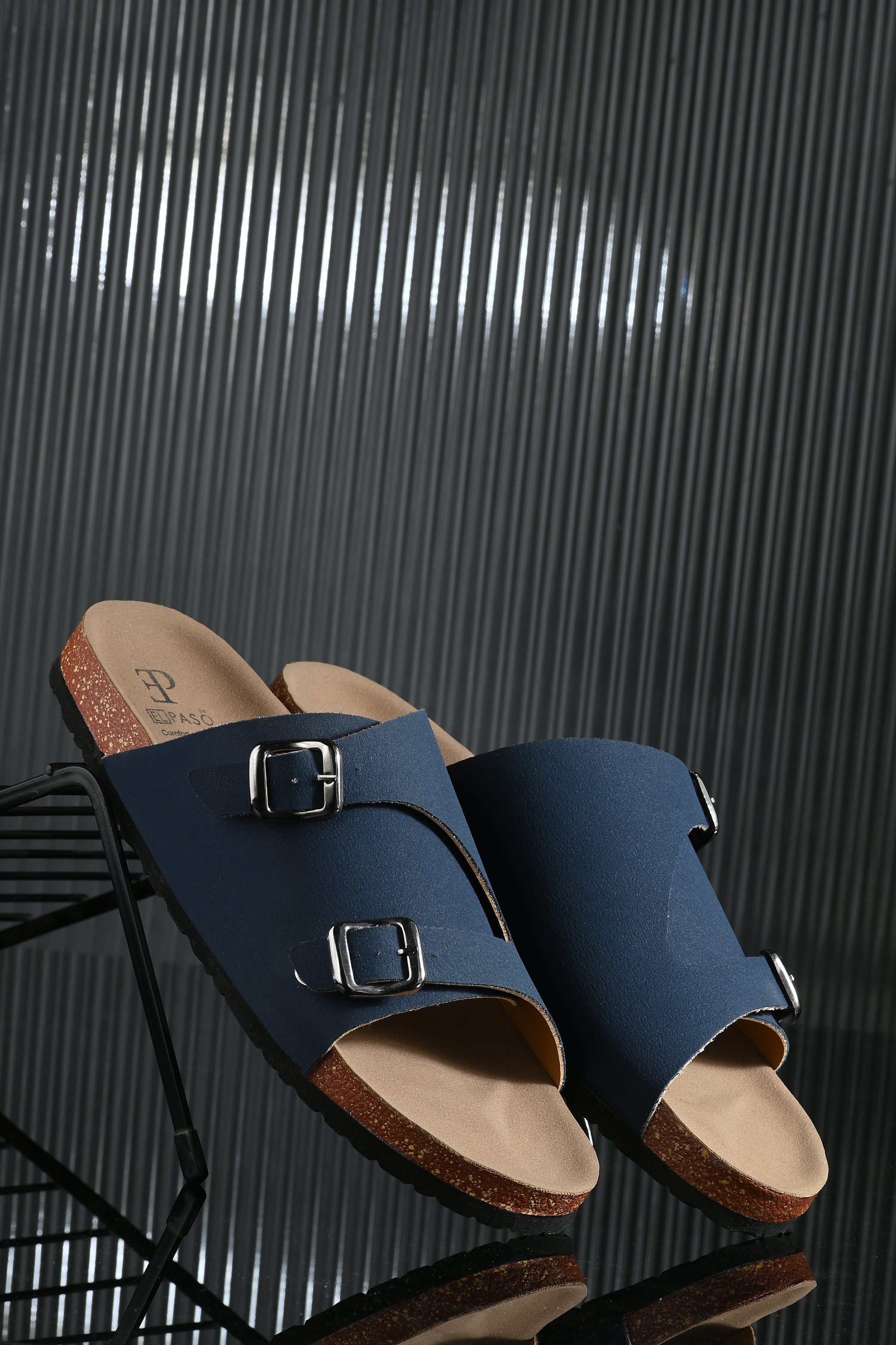 Men's casual sandals with slip-on style and buckle strap