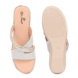 El Paso Women Embellished Comfort Heel Sandals
