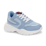 Women Sneakers in blue with a sleek design and lightweight construction, perfect for athletic activities and all-day comfort.