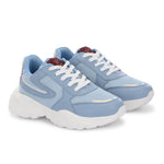 Women Sneakers in blue with a sleek design and lightweight construction, perfect for athletic activities and all-day comfort.