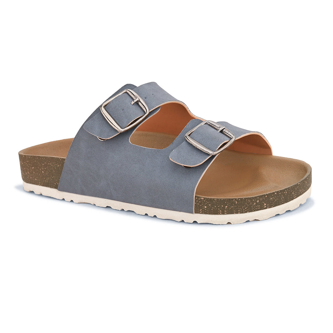 Open Toe Flats with Buckles featuring buckle detailing for an adjustable fit and stylish look.
