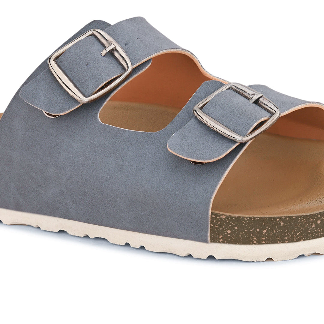 Sandal with buckle detailing for an adjustable fit and stylish look