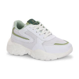 Women Sneakers in green with a sleek design and lightweight construction, perfect for athletic activities and all-day comfort.