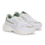 Women Sneakers in green with a sleek design and lightweight construction, perfect for athletic activities and all-day comfort.