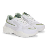 Women Sneakers in green with a sleek design and lightweight construction, perfect for athletic activities and all-day comfort.