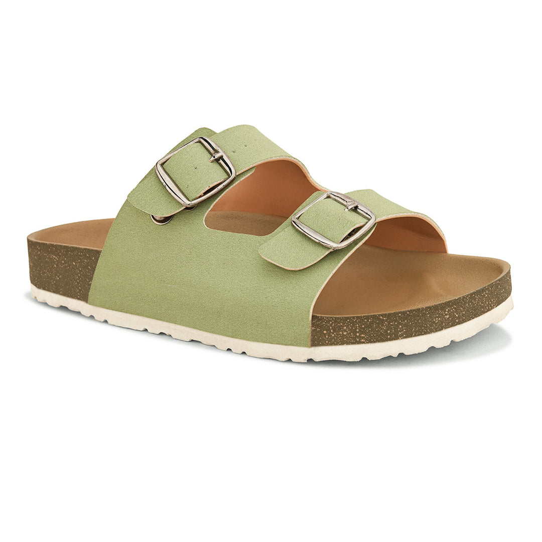 Sandal with buckle detailing for an adjustable fit and stylish look