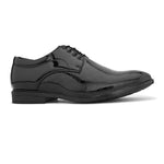A mage of Men Leather shoes with shining texture and lace-up design