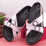 Elpaso pink Criss-Cross Flats with Buckles, highlighting their design and material details for a stylish and comfortable look.