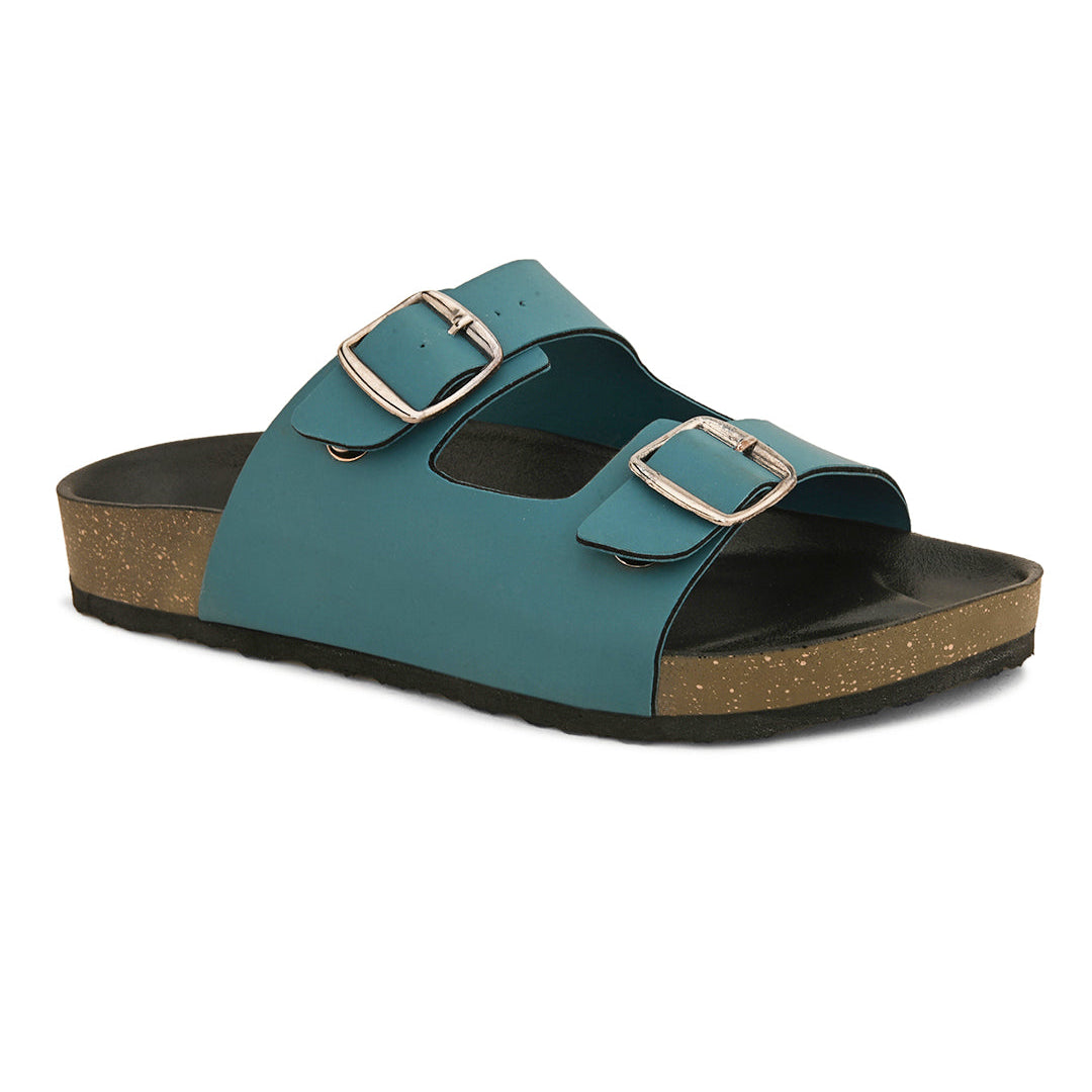 Sandal with buckle detailing for an adjustable fit and stylish look
