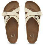 Elpaso Criss-Cross Flats with Buckles, highlighting their design and material details for a stylish and comfortable look.