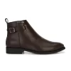 Men's Brown Faux Leather Formal Slip On Boots