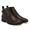 Men's Brown Faux Leather Formal Slip On Boots