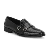 Men's Brown Faux Leather Formal Slip On Monk Shoes