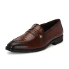 Men's Brown Faux Leather Formal Slip On Loafers