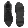 Men's Black Faux Leather Casual Lace Up Sneakers