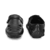 Men's BLACK Faux Leather Casual Slip On Sandals