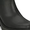 Women's Black Faux Leather Casual Slip On Boots